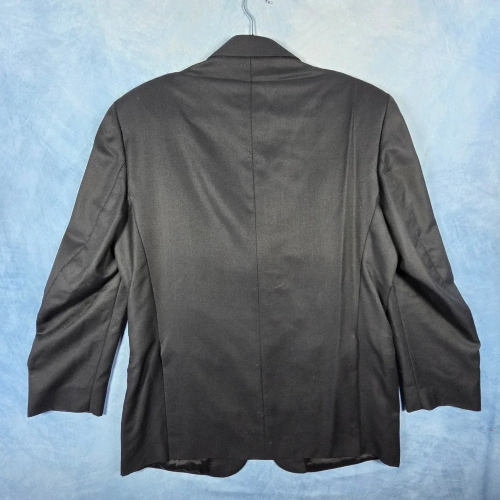 Mino Lombardi Mens Silk Wool Blazer Jacket Gray Tessilstrona Italy 3 Button 42R